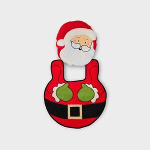 Christmas Santa Standard Toilet Lid Cover & Bathroom Rug Holiday Decor 2 Pc Set
